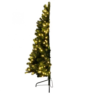 Műfenyő, fél-fa, beépített LED világítással, 150 cm magas - KMF 7/150